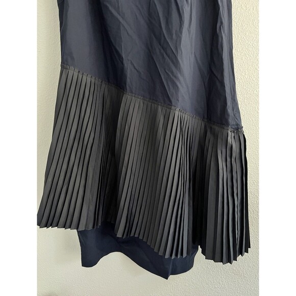 Derek Lam 10 Crosby Womens V Neck Pleated Asymmetric Mini Dress Navy Blue Size 2 - Picture 2 of 4